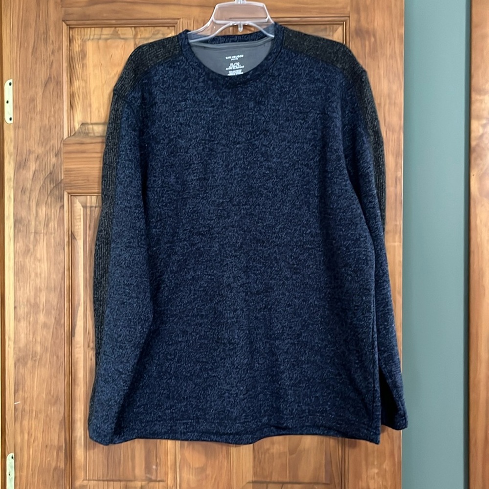 Men’s long sleeve shirt, Van Heusen, blue and gray, XL
